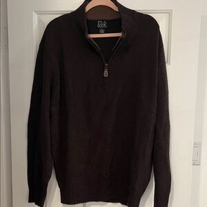 Men's Dark Brown Zip-Up Sweater